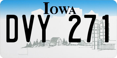 IA license plate DVY271