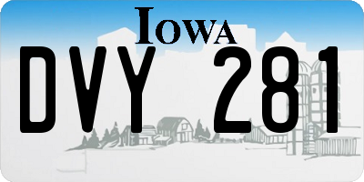 IA license plate DVY281