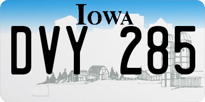 IA license plate DVY285