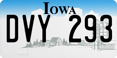 IA license plate DVY293