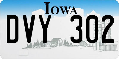 IA license plate DVY302