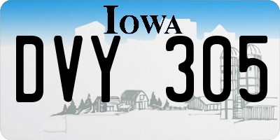 IA license plate DVY305
