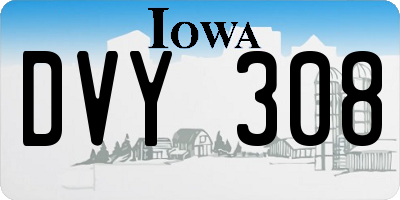 IA license plate DVY308