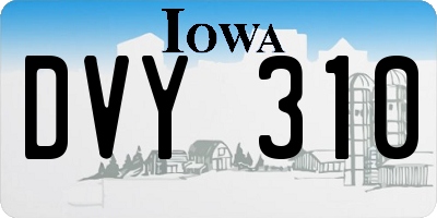 IA license plate DVY310