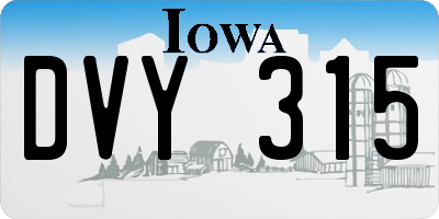 IA license plate DVY315