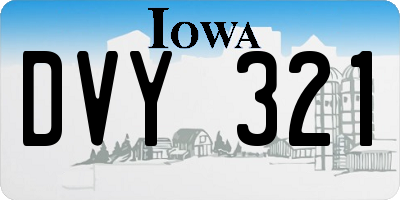 IA license plate DVY321