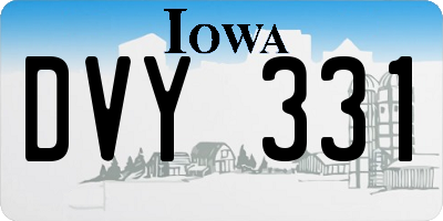 IA license plate DVY331