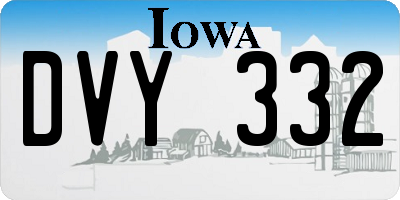 IA license plate DVY332