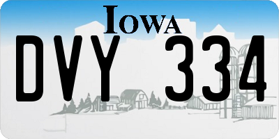 IA license plate DVY334