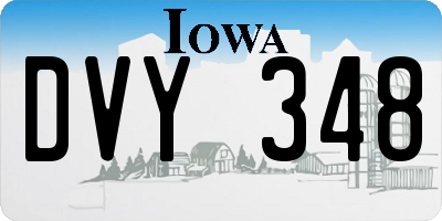 IA license plate DVY348