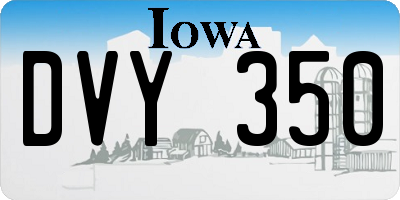 IA license plate DVY350