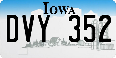 IA license plate DVY352