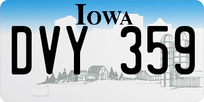 IA license plate DVY359