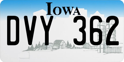 IA license plate DVY362