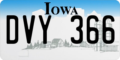 IA license plate DVY366