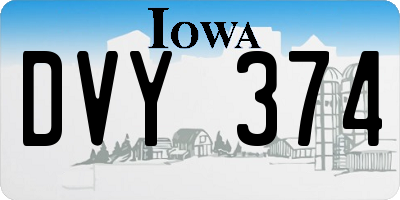 IA license plate DVY374