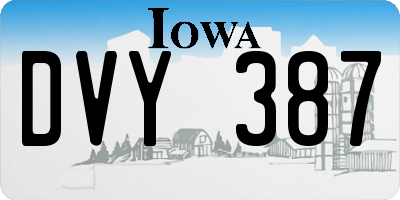IA license plate DVY387