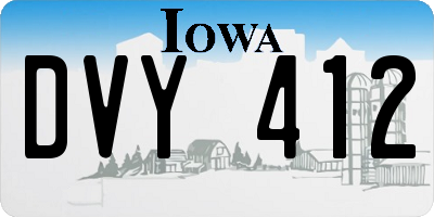 IA license plate DVY412