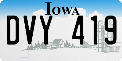 IA license plate DVY419