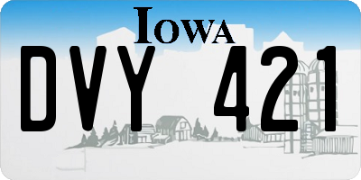 IA license plate DVY421