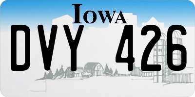 IA license plate DVY426