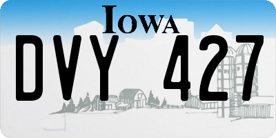IA license plate DVY427