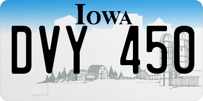 IA license plate DVY450