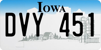 IA license plate DVY451