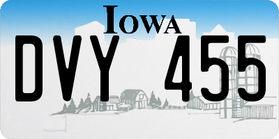 IA license plate DVY455