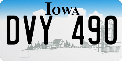 IA license plate DVY490