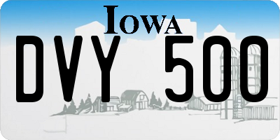 IA license plate DVY500