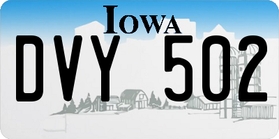 IA license plate DVY502