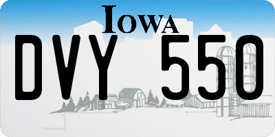 IA license plate DVY550