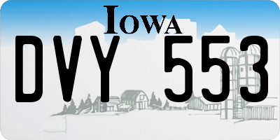 IA license plate DVY553