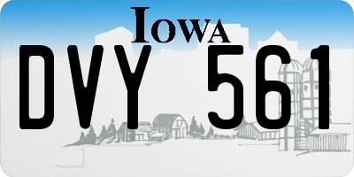 IA license plate DVY561