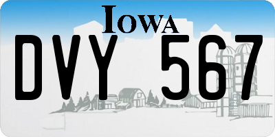 IA license plate DVY567