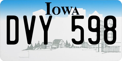 IA license plate DVY598