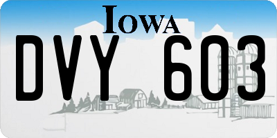 IA license plate DVY603
