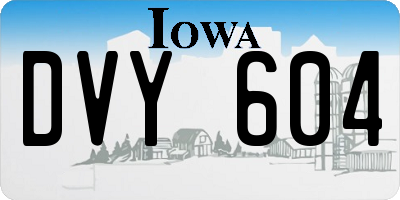IA license plate DVY604