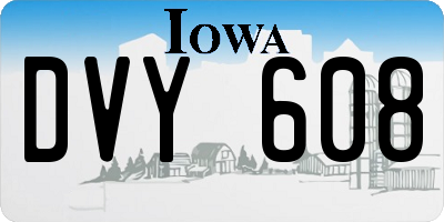 IA license plate DVY608