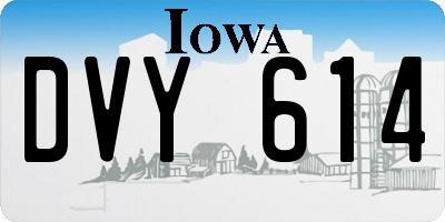 IA license plate DVY614