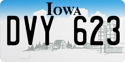 IA license plate DVY623