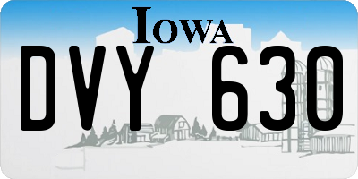 IA license plate DVY630