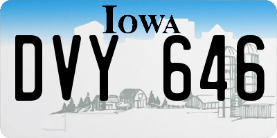 IA license plate DVY646