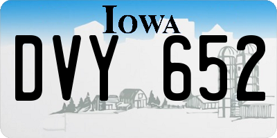 IA license plate DVY652