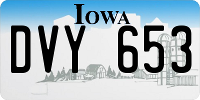 IA license plate DVY653