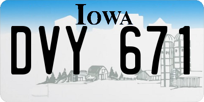 IA license plate DVY671