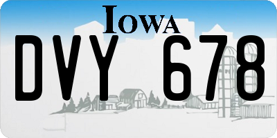 IA license plate DVY678
