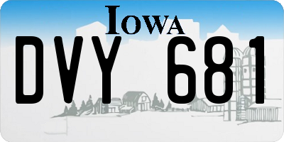 IA license plate DVY681