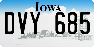 IA license plate DVY685